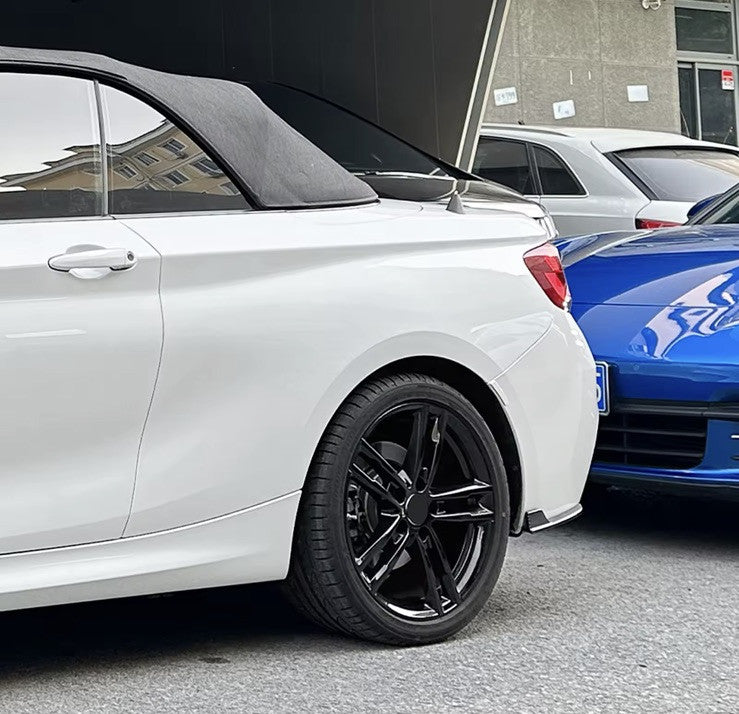 BMW 2 Series M Sport 2015-2019 Rear Spats Rear Bumper Side Splitters Gloss Black