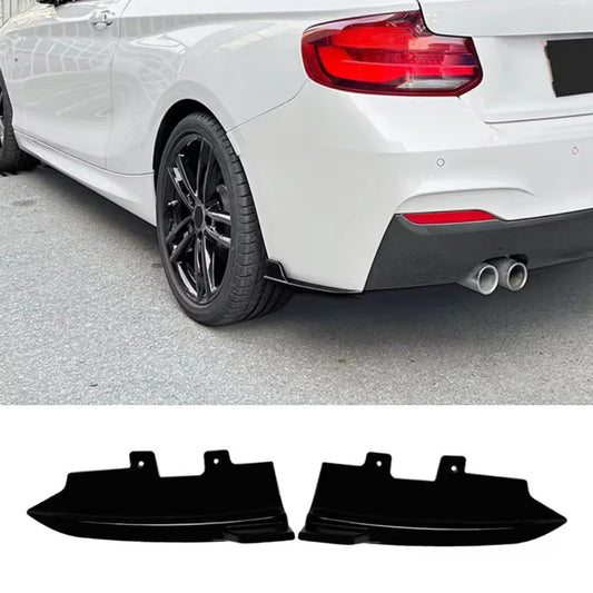 BMW 2 Series M Sport 2015-2019 Rear Spats Rear Bumper Side Splitters Gloss Black