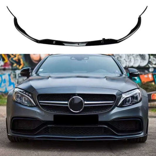 Mercedes C Class W205 C205 C63 AMG 2018-2022 Gloss Black Front Splitter Kit Lip