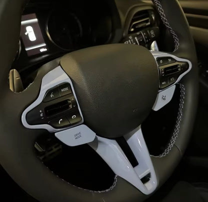 Light Blue Steering Wheel Trim Cover For Hyundai I30 N MK3 2017-2024 3pcs