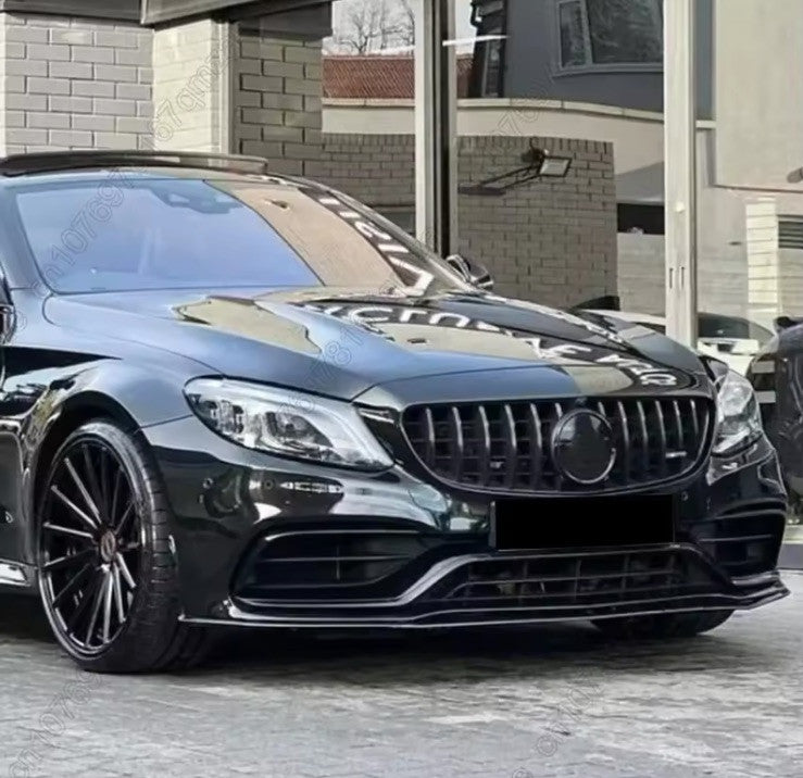 Mercedes C Class W205 C205 C63 AMG 2018-2022 Gloss Black Front Splitter Kit Lip