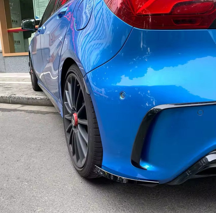 Mercedes A Class W176 AMG Line Rear Spats Rear Bumper Side Splitters Gloss Black