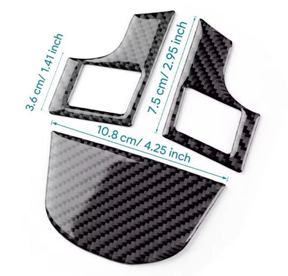 Vauxhall Astra H MK5 2004-2010 Carbon Fibre Steering Wheel Trim Cover 3pcs