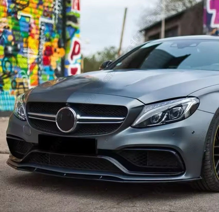 Mercedes C Class W205 C205 C63 AMG 2018-2022 Gloss Black Front Splitter Kit Lip