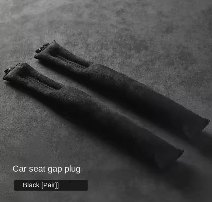 2pcs Black Suede Seat Gap Filler Pads Universal Fit Interior Accessories Alcanta