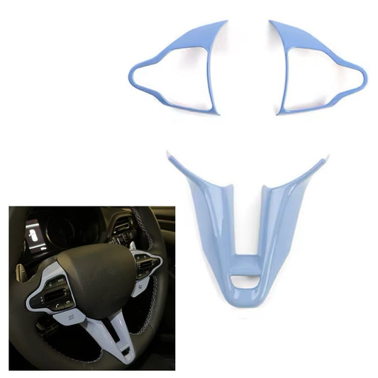 Light Blue Steering Wheel Trim Cover For Hyundai I30 N MK3 2017-2024 3pcs